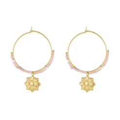 Boucles Flower acier doré or