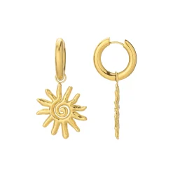 Boucles Helios acier doré or