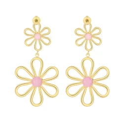 Boucles Hermione roses acier doré or