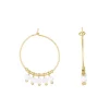 Boucles Ika jade blanc doré or