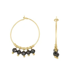 Boucles Ika Obsidienne doré or