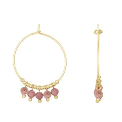 Boucles Ika Rhodonite doré or