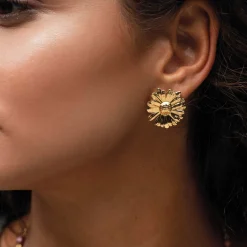 Boucles Ingrid acier doré or