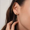 Boucles Isa Pierres Obsidienne acier doré or