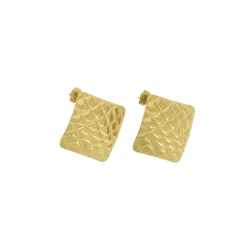 Boucles Izzy carré acier doré or