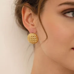 Boucles Izzy ronde acier doré or