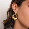 Boucles Jovia acier doré or
