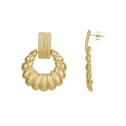 Boucles Jovia acier doré or