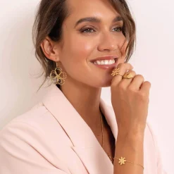 Boucles Julia acier doré or