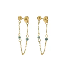 Boucles Kira pierres acier doré or