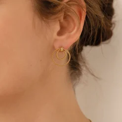 Boucles Lison acier doré or