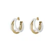 Boucles Lona blanches acier doré or