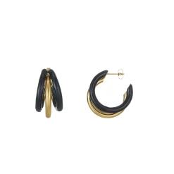 Boucles Lona noires acier doré or