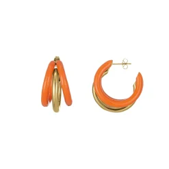Boucles Lona oranges acier doré or