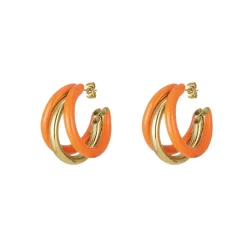 Boucles Lona oranges acier doré or