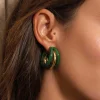 Boucles Lona vertes acier doré or