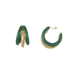 Boucles Lona vertes acier doré or