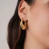 Boucles Louisa acier doré or