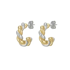 Boucles Lumo acier argenté et doré or