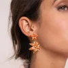 Boucles Maddy orange acier doré or