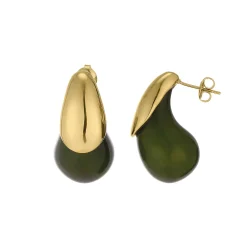 Boucles Maeva vertes acier doré or