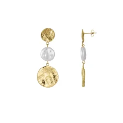 Boucles Marie acier doré or nacre