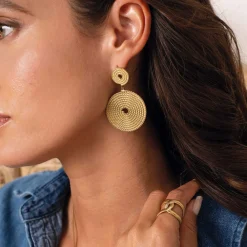 Boucles Marina acier doré or