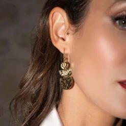 Boucles Mendosa acier doré or