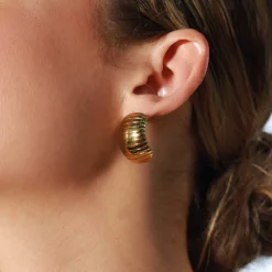 Boucles Micheline acier doré or