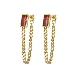 Boucles Mila Strass rouge