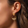 Boucles Miria orange acier doré or