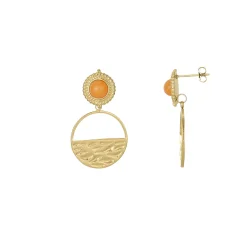 Boucles Miria orange acier doré or