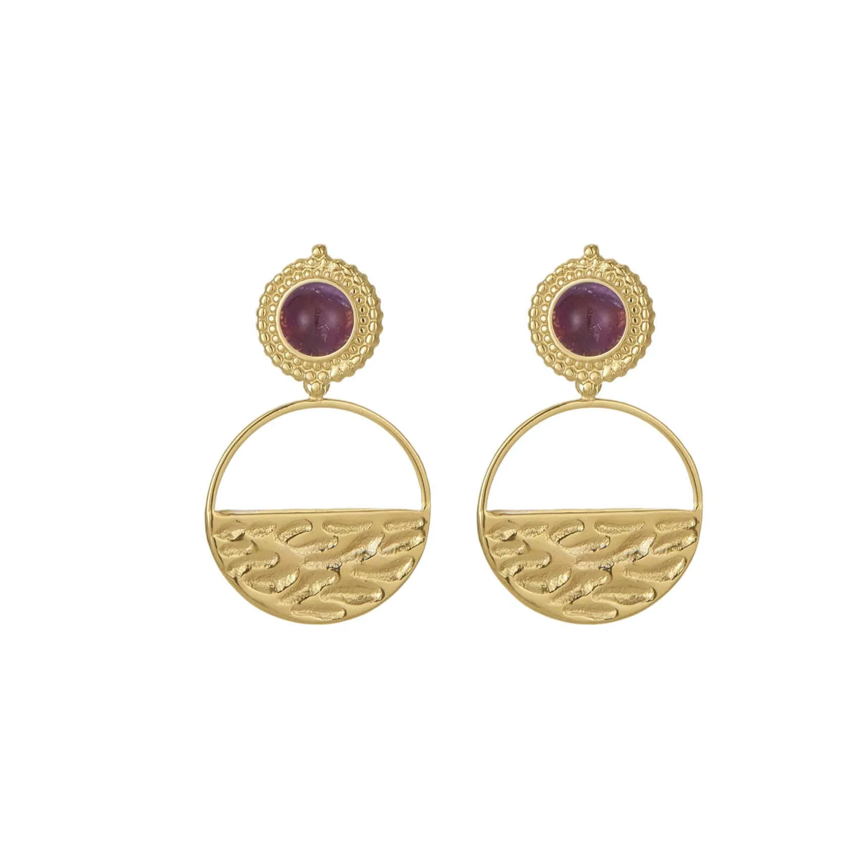 Boucles Miria violettes acier doré or