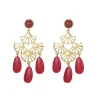 Boucles Mélissa rouges acier doré or