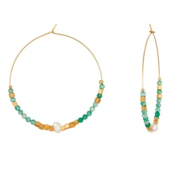 Boucles Mélo Agate verte