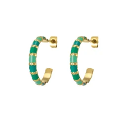 Boucles Mona vertes acier doré or