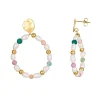 Boucles Nacre et pierres acier doré or