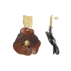 Boucles Naomi marrons acier doré or