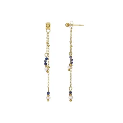 Boucles Nata pierres et nacre acier doré or