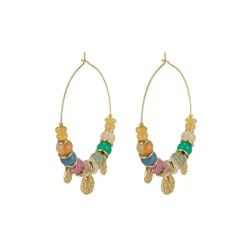 Boucles Olympe acier doré or multicolores