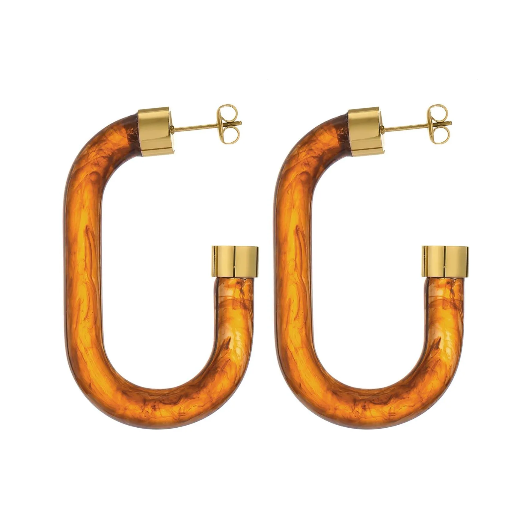 Boucles Oria acier doré or