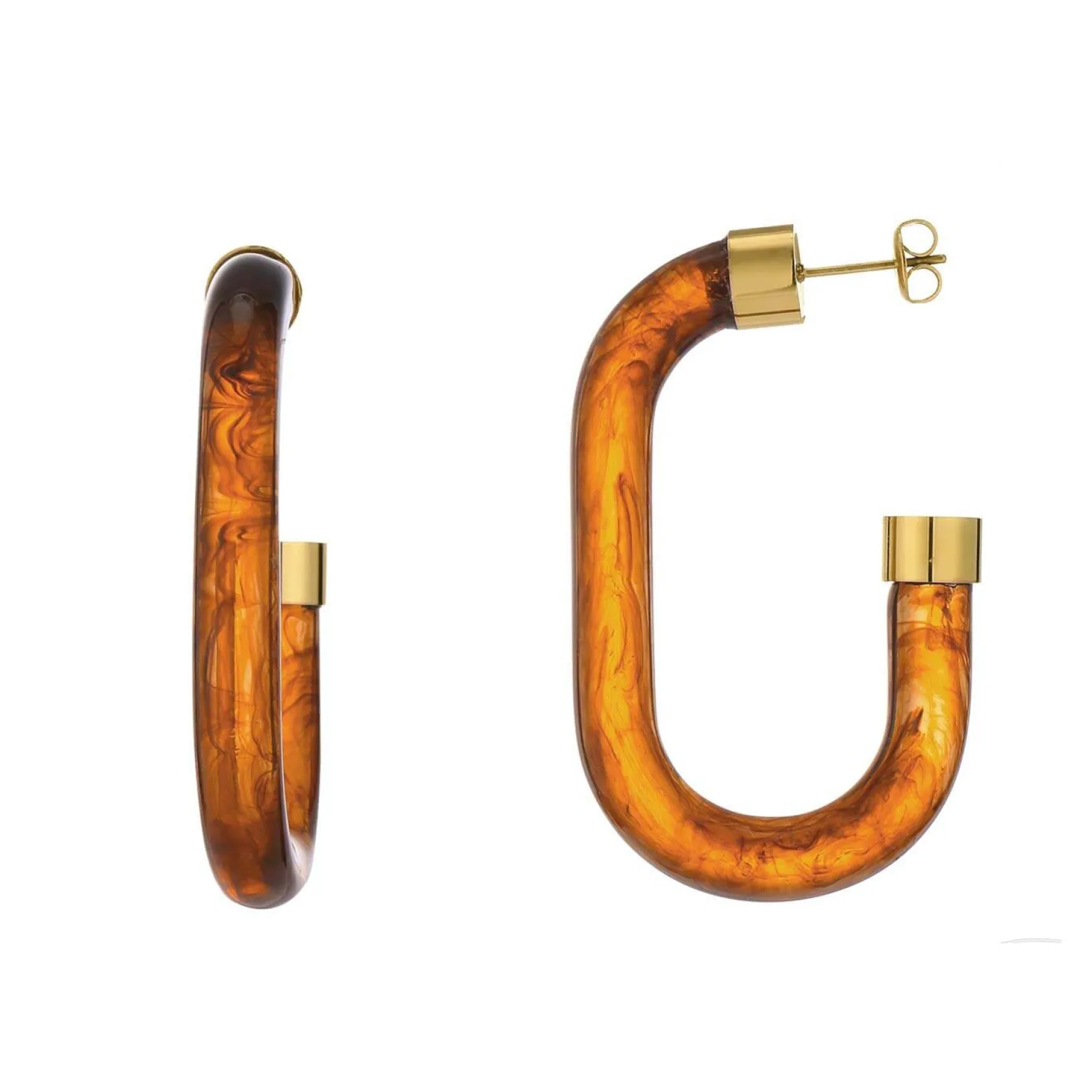 Boucles Oria acier doré or