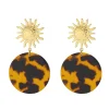Boucles Orus marron acier doré or