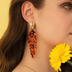 Boucles Palmyre Orange acier doré or