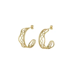 Boucles Pam acier doré or