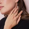Boucles Perles Nacre acier doré or