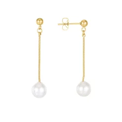 Boucles Perles Nacre acier doré or