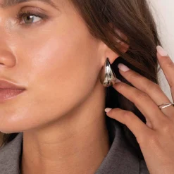 Boucles Pia acier argenté