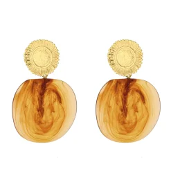 Boucles Pénélope marron acier doré or