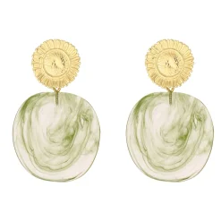 Boucles Pénélope vert acier doré or